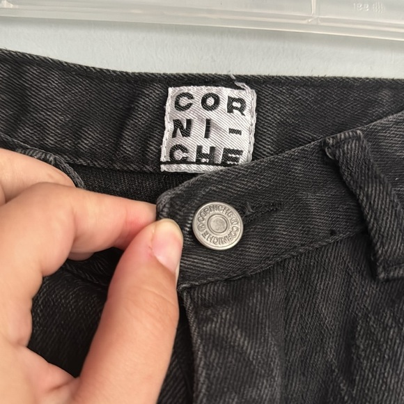 Corniche Black Jeans Size 31 Striped Side Trim Style 97-31200 Y2K Retro Look - Picture 3 of 8